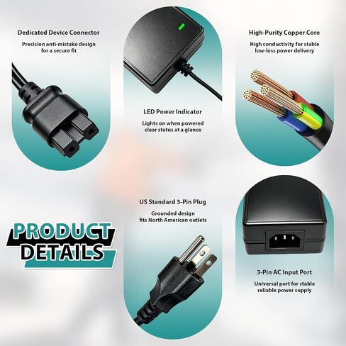 Replacement N557514 AC Power Supply 13.8V for Dewalt 20V MAX Tire Inflator DCC020IB, DCC020IB Type 1/2, DCC020IB-CA Type 1 Air Compressor Inflator Wall Charger Plug Adapter in Kuwait
