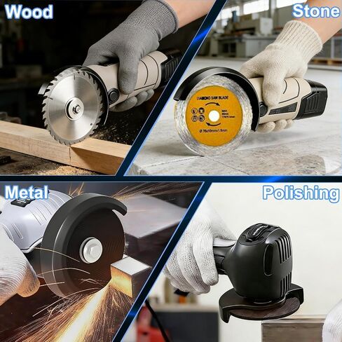 Cordless Brush Angle Grinder Kit, 13000RPM Mini Grinder with 2pcs 16.8V 2000mAh Batteries and 20 Cutting Discs, Power Angle Grinder Tool for Tile Concrete Metal Wood Cutter in Kuwait