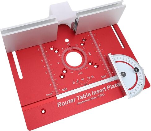 Focket Router Table Insert Plate, Aluminum Alloy Anodized Fits Most Routers Router Plate, Fence with Miter Guide and Fence for Electric Trimmers Woodworking in Kuwait