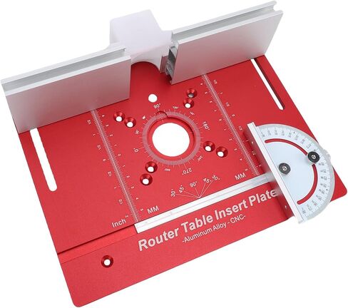 Focket Router Table Insert Plate, Aluminum Alloy Anodized Fits Most Routers Router Plate, Fence with Miter Guide and Fence for Electric Trimmers Woodworking in Kuwait