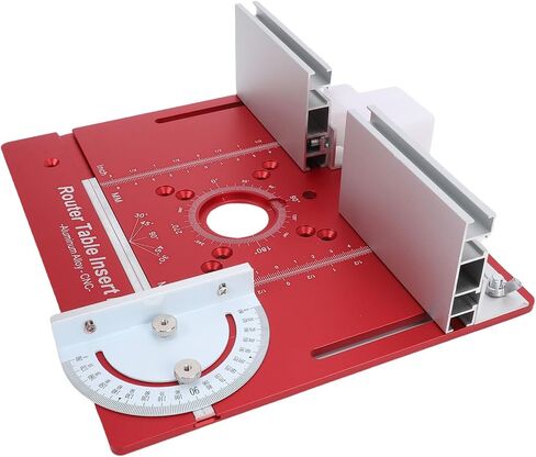 Focket Router Table Insert Plate, Aluminum Alloy Anodized Fits Most Routers Router Plate, Fence with Miter Guide and Fence for Electric Trimmers Woodworking in Kuwait