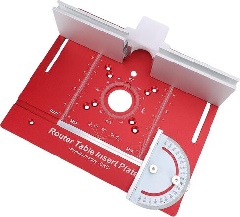 Focket Router Table Insert Plate, Aluminum Alloy Anodized Fits Most Routers Router Plate, Fence with Miter Guide and Fence for Electric Trimmers Woodworking in Kuwait