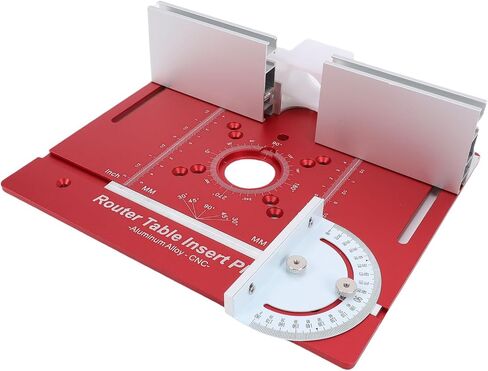 Focket Router Table Insert Plate, Aluminum Alloy Anodized Fits Most Routers Router Plate, Fence with Miter Guide and Fence for Electric Trimmers Woodworking in Kuwait