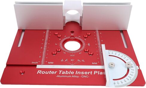 Focket Router Table Insert Plate, Aluminum Alloy Anodized Fits Most Routers Router Plate, Fence with Miter Guide and Fence for Electric Trimmers Woodworking in Kuwait