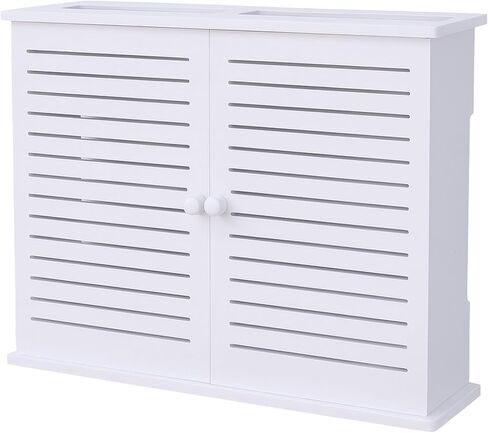White Router Box Wall Mount, Cord Hider, Wall Shelf, 18.9In in Kuwait