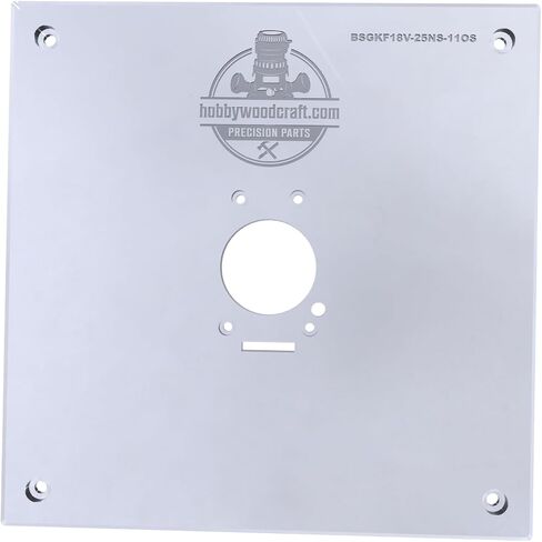3/8″ Thick 11″ square baseplate upgrade with a 2" opening for Bosch BSGKF18V-25N fixed base router. in Kuwait