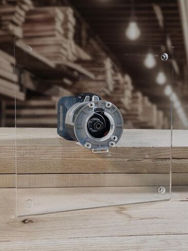 3/8″ Thick 11″ square baseplate upgrade with a 2" opening for Bosch BSGKF18V-25N fixed base router. in Kuwait