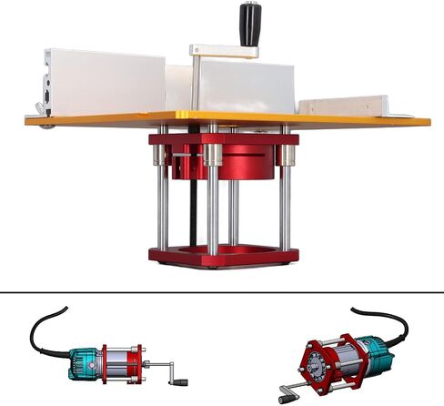Router Lift Kit 0 54mm Lifting Range Aluminum Alloy Base with Insert Plate Fence Sliding Ruler for 64 65mm Trimming Milling Machines Complete Woodworking System in Kuwait