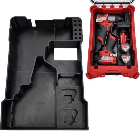 Liner for M12 Fuel Drill Driver Impact and Milwaukee Packout Compact Tool Box organizer in Kuwait