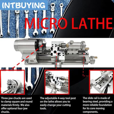 110V Mini Lathe Multifunctional Home Woodworking Small Lathe 80W Brushless Motor Small Lathe for DIY Crafts, Model Making(110V 2800RPM) in Kuwait