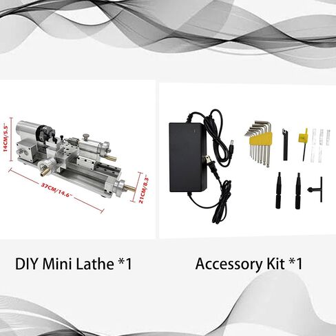 110V Mini Lathe Multifunctional Home Woodworking Small Lathe 80W Brushless Motor Small Lathe for DIY Crafts, Model Making(110V 2800RPM) in Kuwait