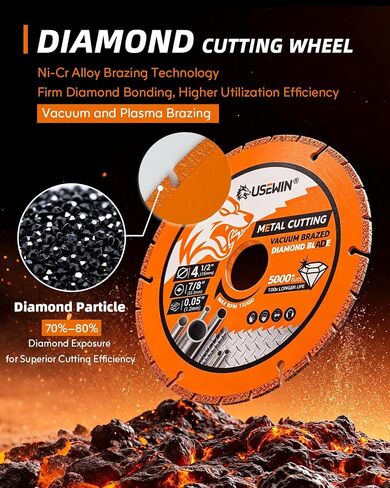 2 Pack Cut Off Wheels 4 1/2 Inch with 7/8" Arbor, Angle Grinder Cutting Disc, Diamond Cutting Wheel with 5000+ Cuts on INOX, Rebar, Angle Iron and Steel in Kuwait