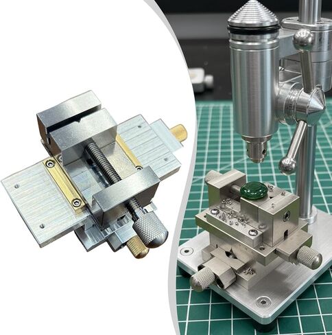 Precision Cross Slide Table with Vice, Manual XY Cross Slide Table with Fine Adjustment Lead Screws, Aluminum Alloy Linear Stage Sliding Worktable for Drill Press, Milling, Engraving in Kuwait
