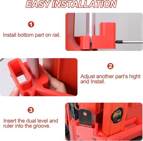 SWER 3-Slot Level and Ruler Holder for Milwaukee PACKOUT Side Rail, 2-Piece | Stores 2 levels and one long ruler in 3 slots; four-screw PACKOUT side-rail mounting adjusts in height for organized access in Kuwait