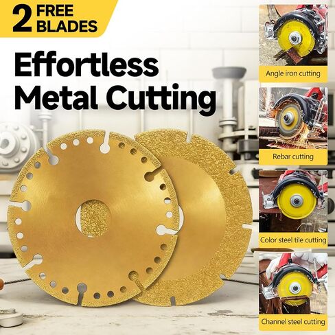 5-Pack 4.5 Inch Tile Cutter Diamond Saw Blade for Angle Grinder, Cutting Wheel for Glass Tile Porcelain and Ceramic, for Precise Clean Cuts, Includes 2 Bonus Metal Cutting Discs in Kuwait