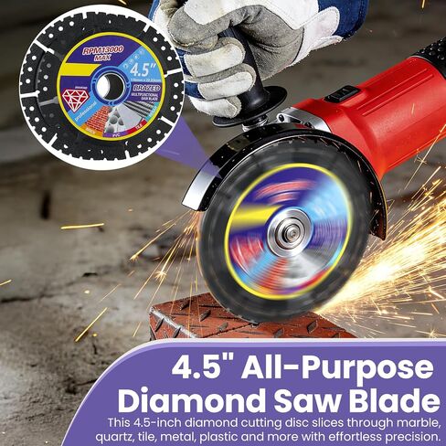 3 Pack 4.5" Diamond Multi-Purpose Saw Blade, 115mm Multi Material Diamond Cutting Blade for Cutting Marble/Quartz/Stone/Tile/Metal/Plastic in Kuwait