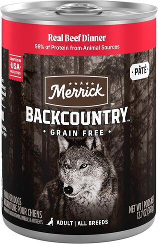 Merrick Backcountry Grain Free Wet Dog Food Real Beef Dinner - (12) 12.7 oz Cans in Saudi Arabia