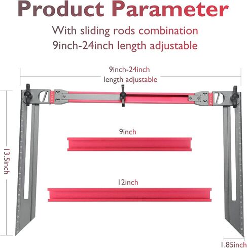 Stair Tread Template Tool – Adjustable Stair Measuring Tool for Treads and Risers, Aluminum Stair Scribe Tool for Accurate Layout, Shelf and Stair Installation Projects in Kuwait