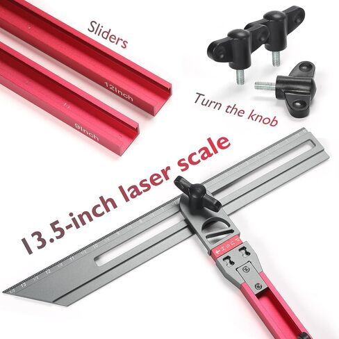 Stair Tread Template Tool – Adjustable Stair Measuring Tool for Treads and Risers, Aluminum Stair Scribe Tool for Accurate Layout, Shelf and Stair Installation Projects in Kuwait