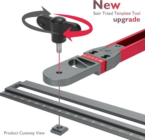 Stair Tread Template Tool – Adjustable Stair Measuring Tool for Treads and Risers, Aluminum Stair Scribe Tool for Accurate Layout, Shelf and Stair Installation Projects in Kuwait