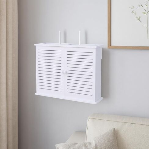 18.9 in Router Box Hider, White, Wall-Mount in Kuwait