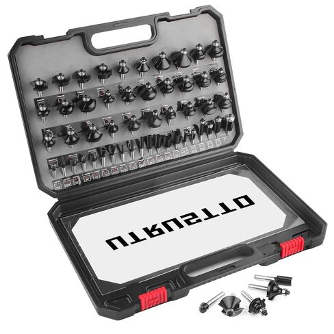 Router Bits 1/4 Inch Shank 50 Pieces, Tungsten Carbide 1/4" Router Bit Set, for Professional and Beginners Carpenter in Kuwait