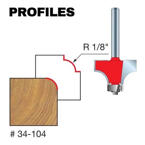 34-104 Router Bits for Freud, Radius Rounding Over Bit with Shield Coating and Quadra Cut Design for Flawless Finish - 2 Cutters, 1/4" Shank Dia., 1/8" Radius, 2-3/16" Length in Saudi Arabia