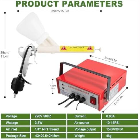 Powder Coating Portable Powder Spray Gun Equipment for Coating Metal Parts, footswitch, Nozzle, and Powder Cup in Kuwait