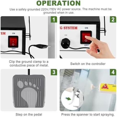 Powder Coating Portable Powder Spray Gun Equipment for Coating Metal Parts, footswitch, Nozzle, and Powder Cup in Kuwait