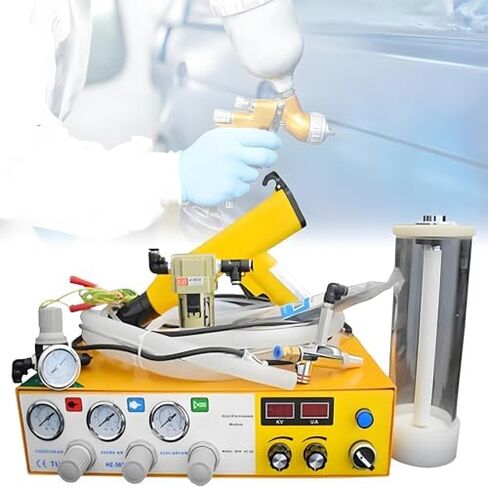 Powder Coating Gun Manual Electrostatic Spray with 1L Powder Bucket and 200mm Nozzle for Home and Professional in Kuwait
