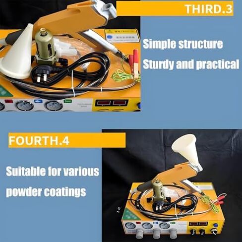 Powder Coating Gun Manual Electrostatic Spray with 1L Powder Bucket and 200mm Nozzle for Home and Professional in Kuwait