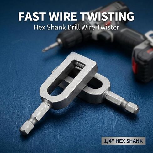 Wire Twister Tool for Drill, 1/4" Hex Shank Electric Drill Wire Twister, Heavy Duty Fence Wire Twisting Tool for Construction & Farm, Alloy Steel in Kuwait