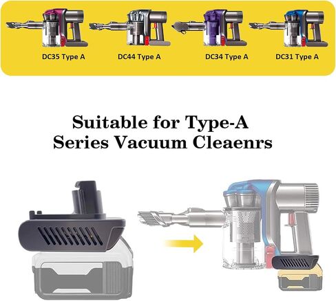 DW31A for Dewalt Battery Adapter to for Dyson Type A DC31 DC35 DC34 DC45 Vacuum Cleaner, Adapter Convert for Dewalt 20V Battery to Dyson Type A 22.2V Battery (Not for Type B) in Kuwait
