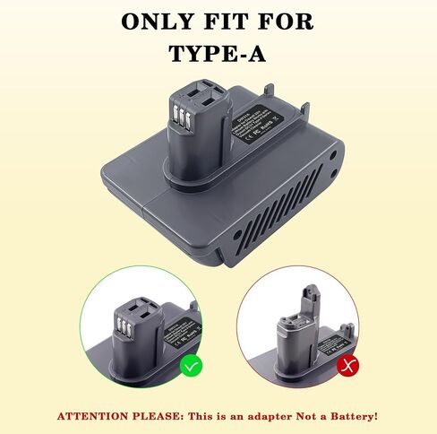 DW31A for Dewalt Battery Adapter to for Dyson Type A DC31 DC35 DC34 DC45 Vacuum Cleaner, Adapter Convert for Dewalt 20V Battery to Dyson Type A 22.2V Battery (Not for Type B) in Kuwait