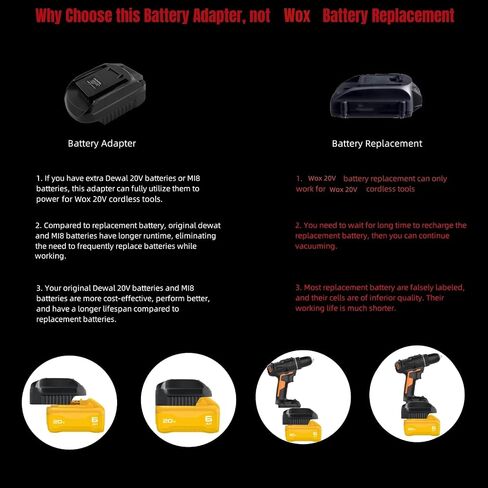 for DeWalt and for Milwaukee Battery Adapter, Compatible with M18 and for DeWat 20V 60V Lthium Battery (Power for Worx 20V USA Version Tools) in Saudi Arabia