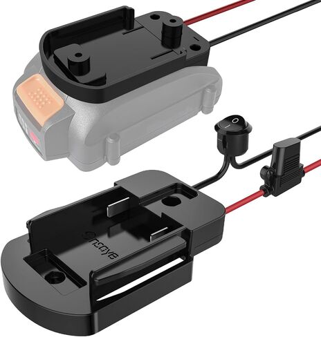 Power Wheel Adapter with Fuse&Switch, Secure Power Adapter for WX 20V, with 12 Gauge Wire, Good Power Converter for DIY Ride On Truck, Robotics, RC Toys&Work Lights in Kuwait