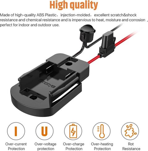 Power Wheel Adapter with Fuse&Switch, Secure Power Adapter for WX 20V, with 12 Gauge Wire, Good Power Converter for DIY Ride On Truck, Robotics, RC Toys&Work Lights in Kuwait