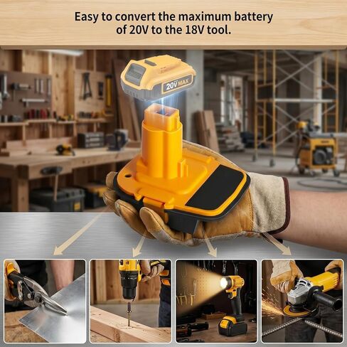 DM18D Battery Adapter for Dewalt 20V to with Milwaukee M18 | DM18D battery adapters for cordless tools, with Dewalt USB adapter, for Dewalt 20V to 18V M18 in Kuwait