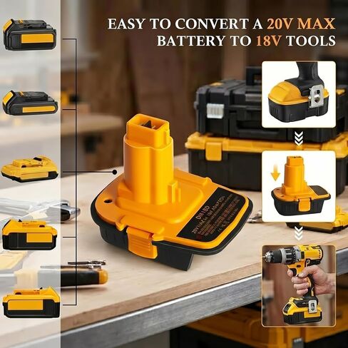 DM18D Battery Adapter for Dewalt 20V to with Milwaukee M18 | DM18D battery adapters for cordless tools, with Dewalt USB adapter, for Dewalt 20V to 18V M18 in Kuwait