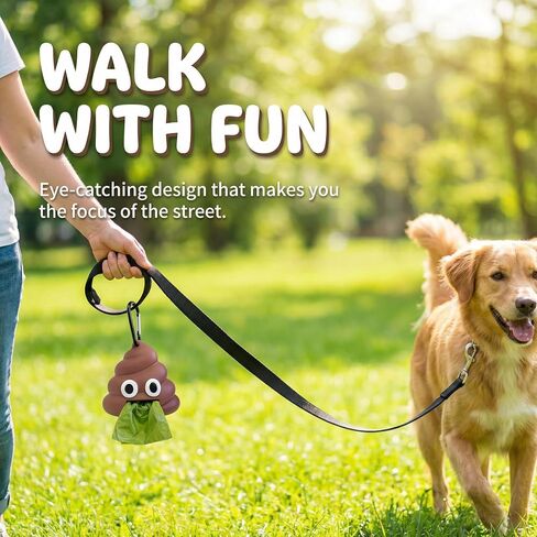 LZSOMPK Cute Dog Poop Bag Holder for Leash Durable Dog Poop Bag Dispenser for Dog Waste Bags Includes 1 Roll 15 Bags in Saudi Arabia