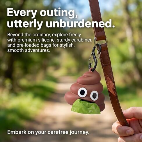 LZSOMPK Cute Dog Poop Bag Holder for Leash Durable Dog Poop Bag Dispenser for Dog Waste Bags Includes 1 Roll 15 Bags in Saudi Arabia
