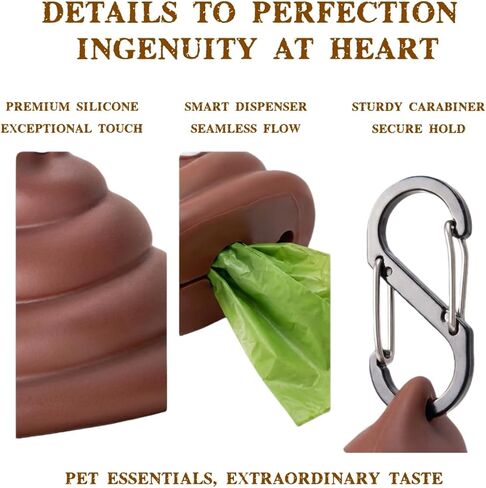 LZSOMPK Cute Dog Poop Bag Holder for Leash Durable Dog Poop Bag Dispenser for Dog Waste Bags Includes 1 Roll 15 Bags in Saudi Arabia