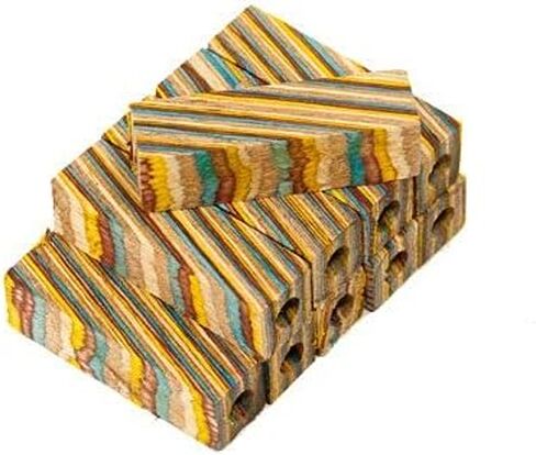 Penn State Industries PKEZLAM61 Color Grain Laminated Pre-drilled Mini Pen Blanks, 9/16" x 9/16" x 2-1/32" (Night Fire, 10pcs) in Kuwait
