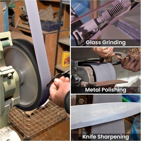 2 x 36 Inch Knife Sharpening Sanding Belts, 6 Pack | Silicon Carbide Abrasives, 2 Pcs Each of 600, 800, 1000 Grits in Kuwait
