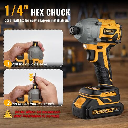 Power Tool Combo Kits - 21V Brushless 3/8" Cordless Drill and 1/4" Impact Driver Combo Set with 2 x 2.0Ah Batteries & Charger & Sockets Sets & Driver Bits & Drill Bits for Home Projects & DIY in Kuwait