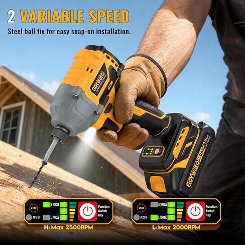 Power Tool Combo Kits - 21V Brushless 3/8" Cordless Drill and 1/4" Impact Driver Combo Set with 2 x 2.0Ah Batteries & Charger & Sockets Sets & Driver Bits & Drill Bits for Home Projects & DIY in Kuwait