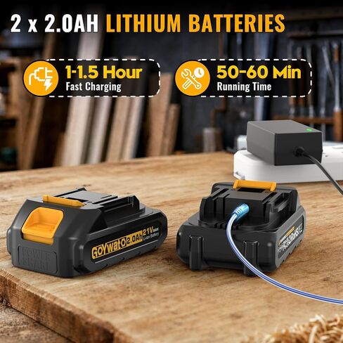 Power Tool Combo Kits - 21V Brushless 3/8" Cordless Drill and 1/4" Impact Driver Combo Set with 2 x 2.0Ah Batteries & Charger & Sockets Sets & Driver Bits & Drill Bits for Home Projects & DIY in Kuwait
