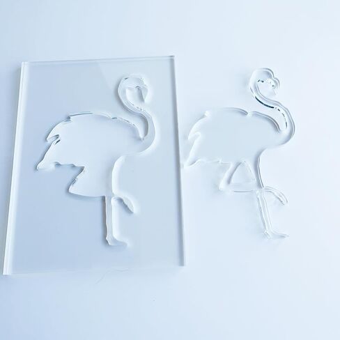 Flamingo Router Template, Clear Acrylic Woodworking Jig, 8 x 6 inches, with Cutout in Kuwait