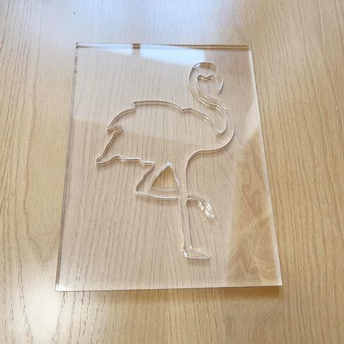 Flamingo Router Template, Clear Acrylic Woodworking Jig, 8 x 6 inches, with Cutout in Kuwait