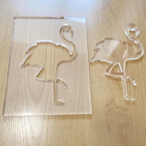 Flamingo Router Template, Clear Acrylic Woodworking Jig, 8 x 6 inches, with Cutout in Kuwait